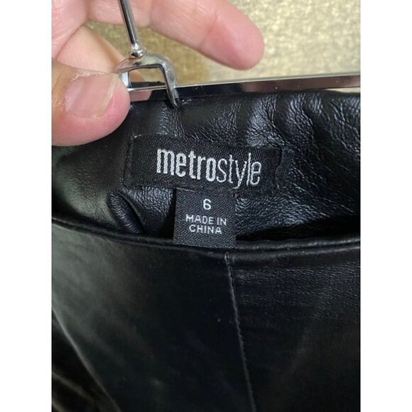 Metrostyle Real Leather Biker Pants Women's Size 6 - Picture 3 of 7